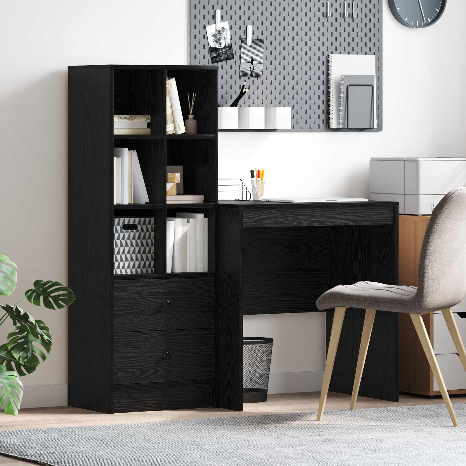 Bureau Chêne noir 115,5 x 50 x 127 cm 2 pc - XIOS