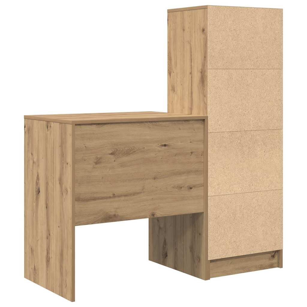 Bureau avec rangement 2 pcs chêne artisanal 70 x 50 x 76 cm - XIOS