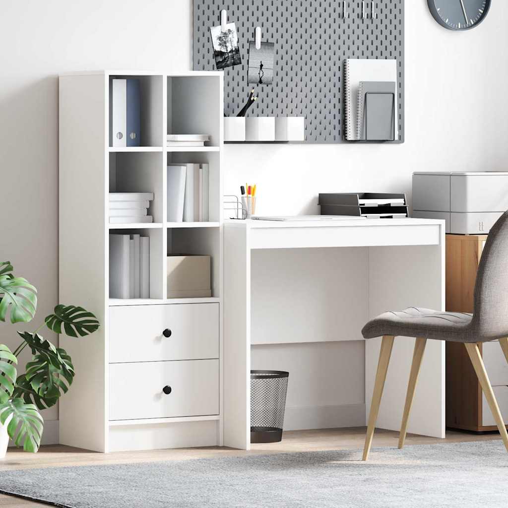 Bureau avec rangement avec tiroir 2 pcs Blanc 80 x 50 x 76 cm - XIOS
