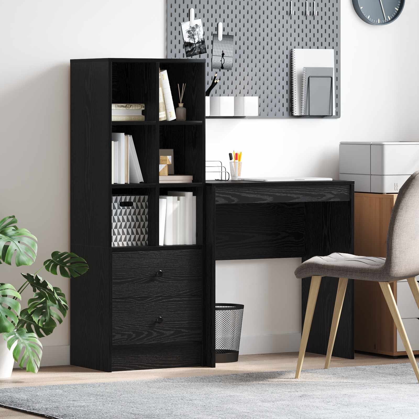 Bureau Chêne noir 125,5 x 50 x 127 cm 2 pc - XIOS