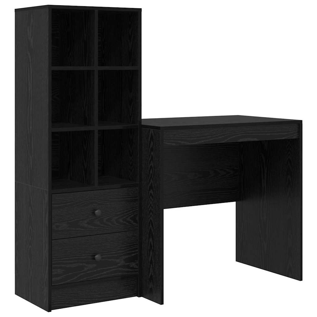Bureau avec rangement 2 pcs Chêne noir 80 x 50 x 76 cm - XIOS