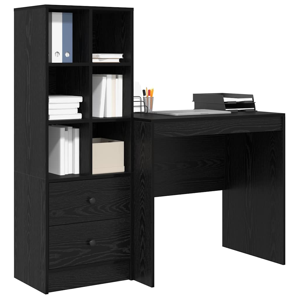 Bureau avec rangement 2 pcs Chêne noir 80 x 50 x 76 cm - XIOS