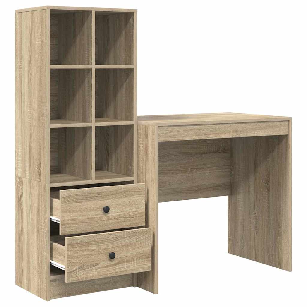 Bureau avec rangement 2 pcs Chêne Sonoma 80 x 50 x 76 cm - XIOS