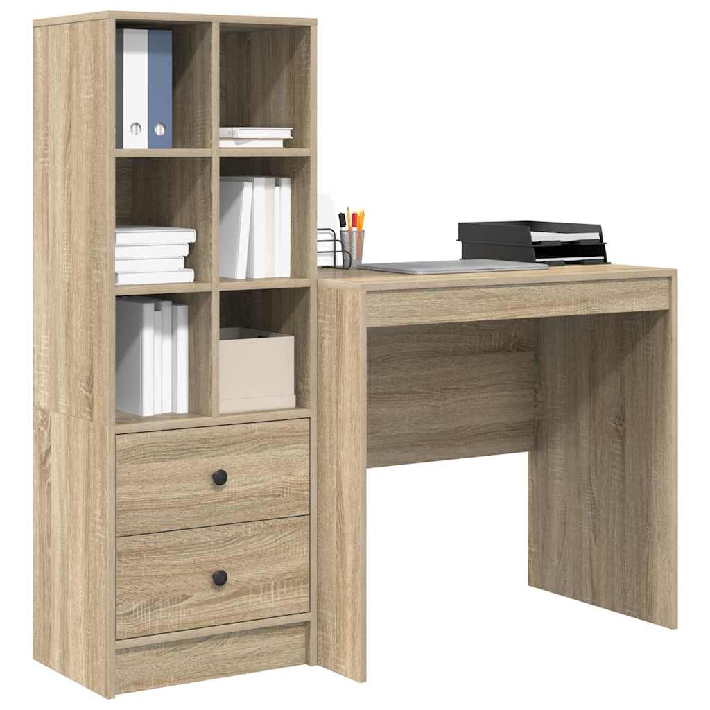 Bureau avec rangement 2 pcs Chêne Sonoma 80 x 50 x 76 cm - XIOS