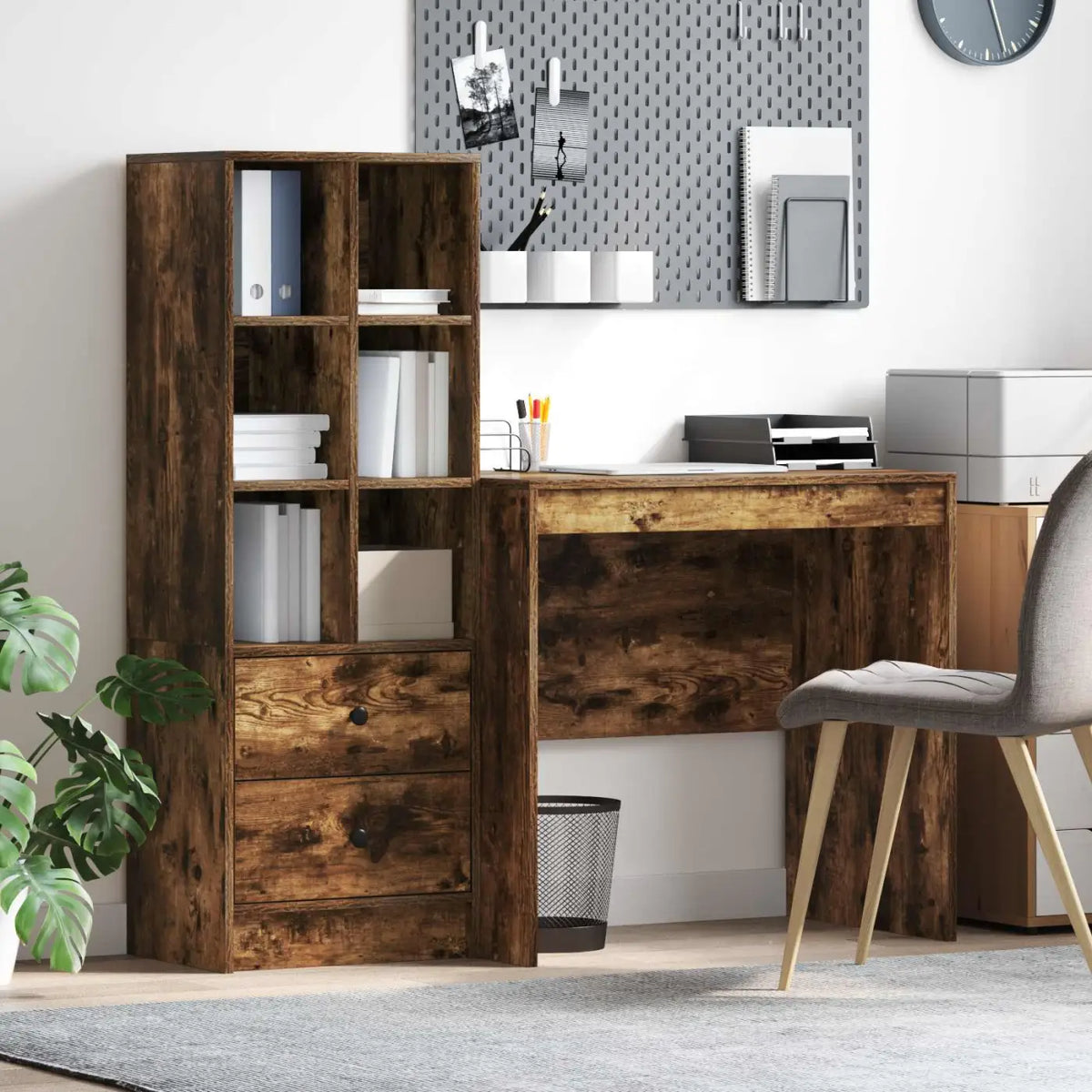 Bureau Chêne fumé 125,5 x 50 x 127 cm 2 pc - XIOS