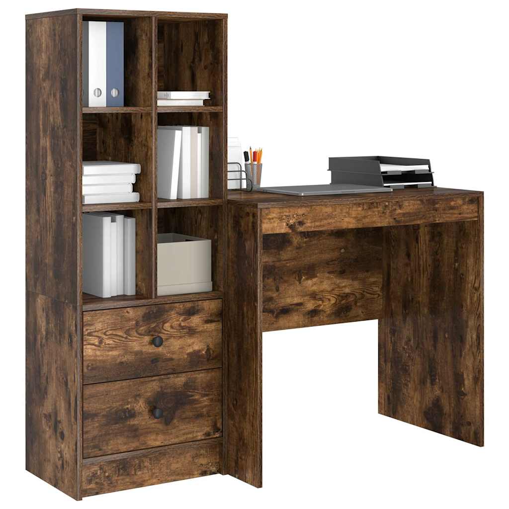 Bureau avec tiroir 2 pcs Chêne fumé - XIOS
