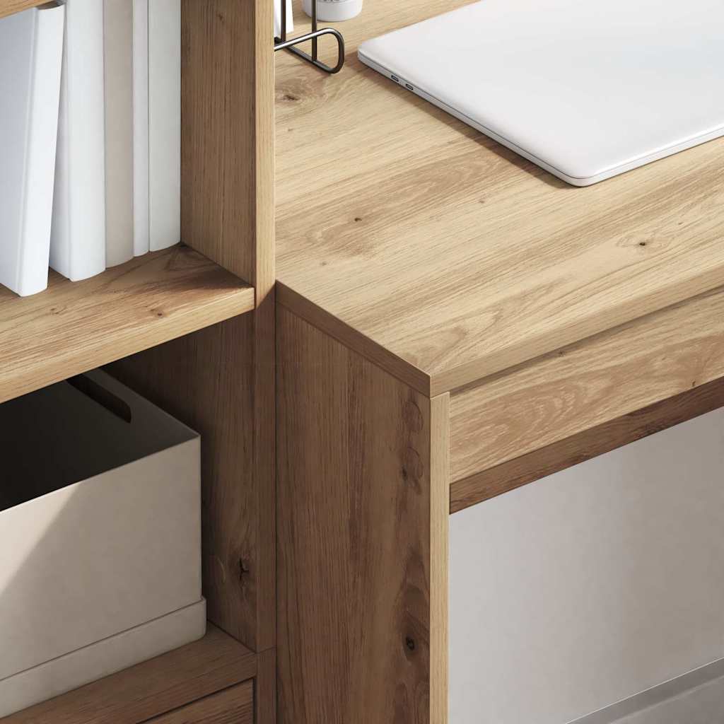 Bureau avec rangement 2 pcs chêne artisanal 80 x 50 x 76 cm - XIOS