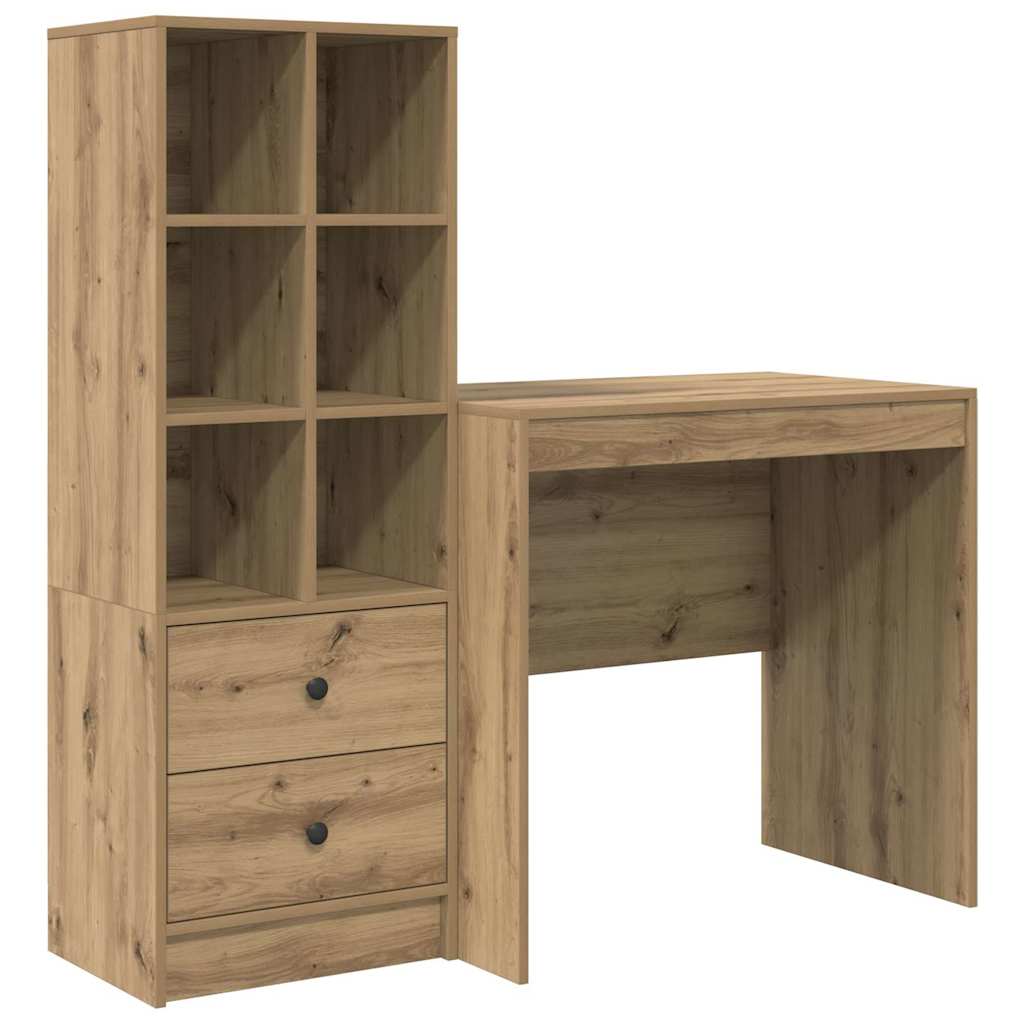 Bureau avec rangement 2 pcs chêne artisanal 80 x 50 x 76 cm - XIOS