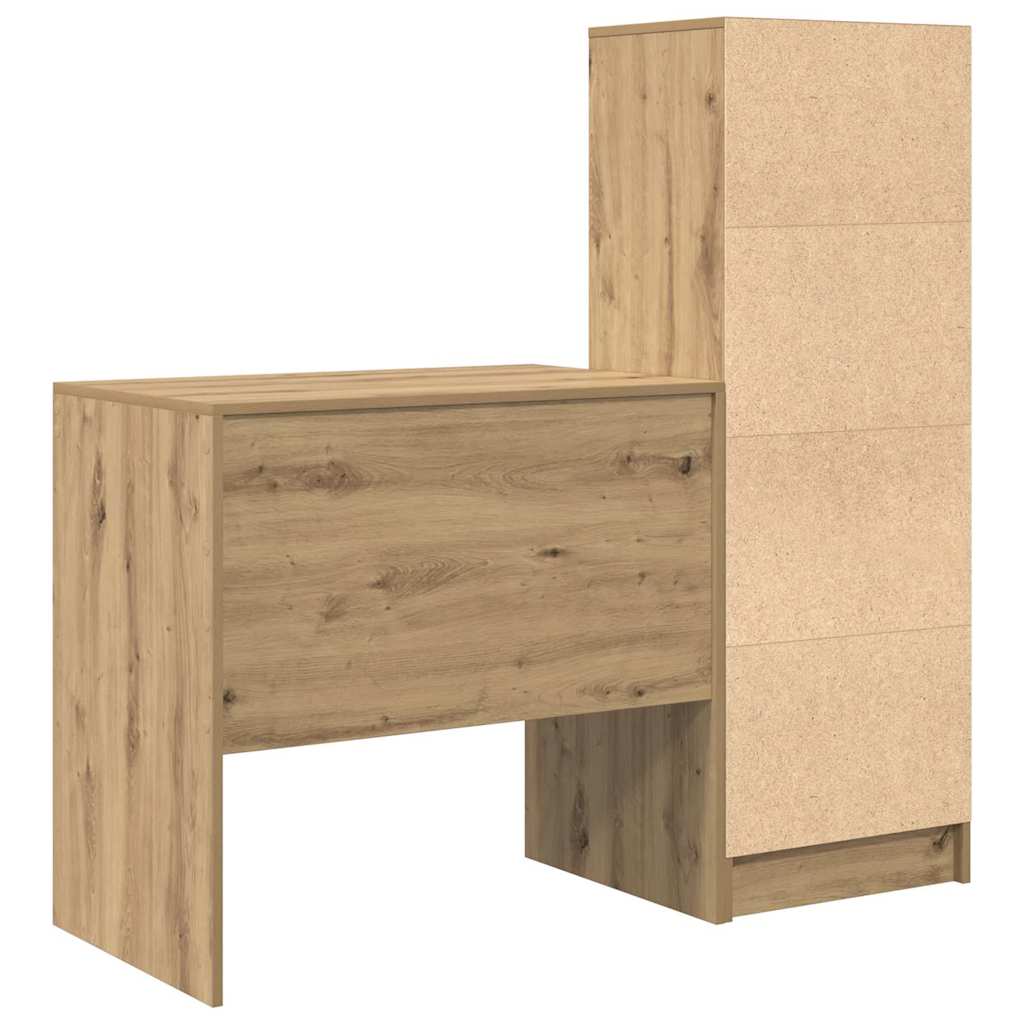 Bureau avec rangement 2 pcs chêne artisanal 80 x 50 x 76 cm - XIOS