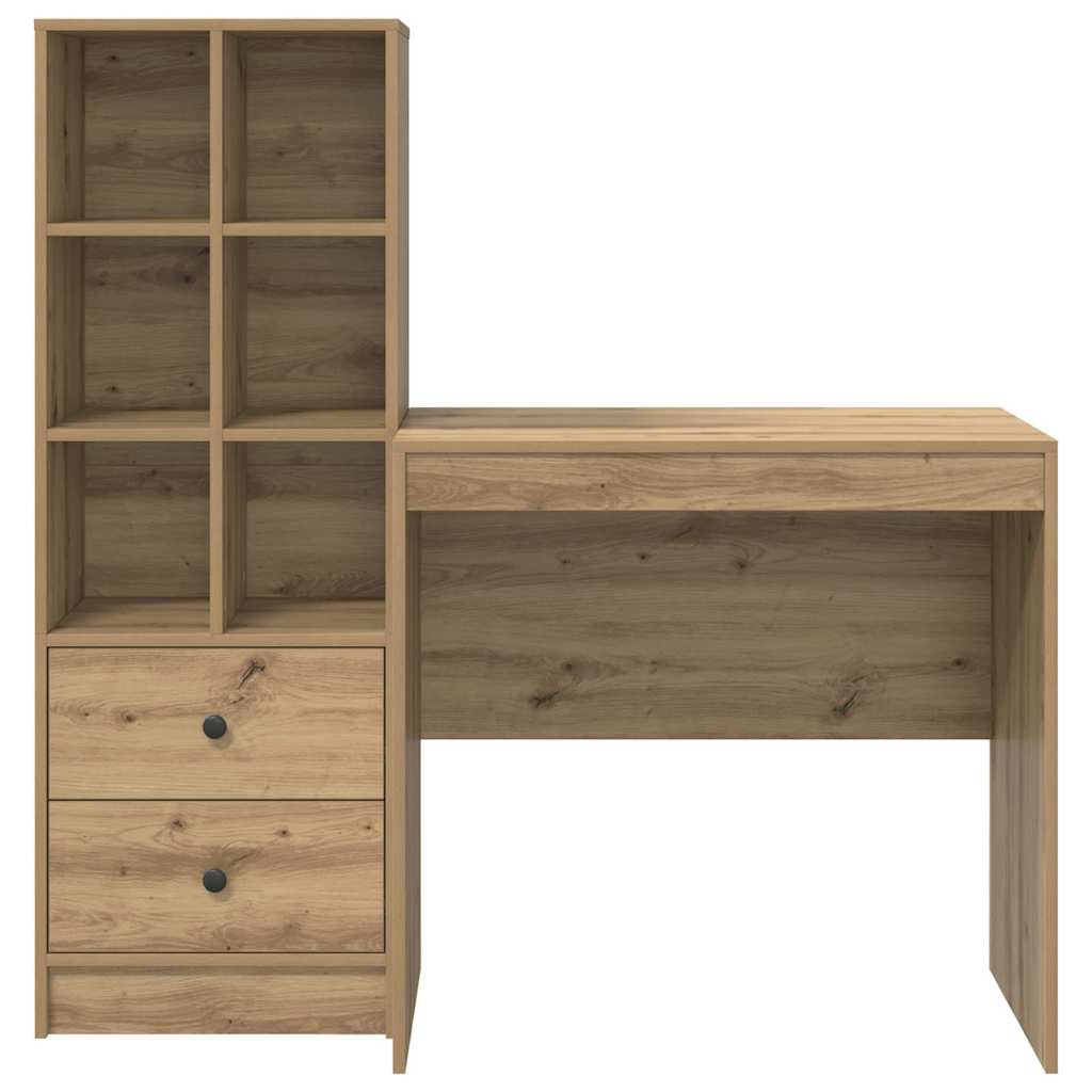 Bureau avec rangement 2 pcs chêne artisanal 80 x 50 x 76 cm - XIOS