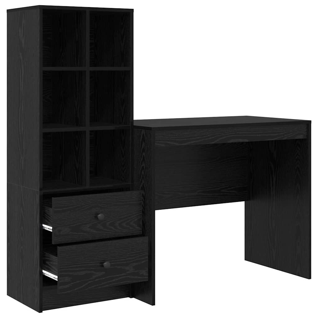 Bureau avec rangement 2 pcs Chêne noir 90 x 50 x 76 cm - XIOS