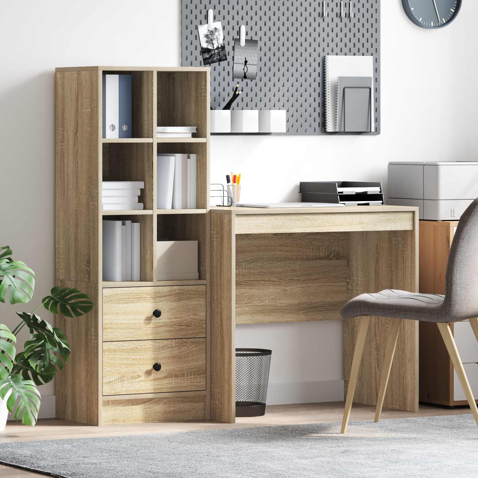 Bureau Chêne Sonoma 135,5 x 50 x 127 cm 2 pc - XIOS