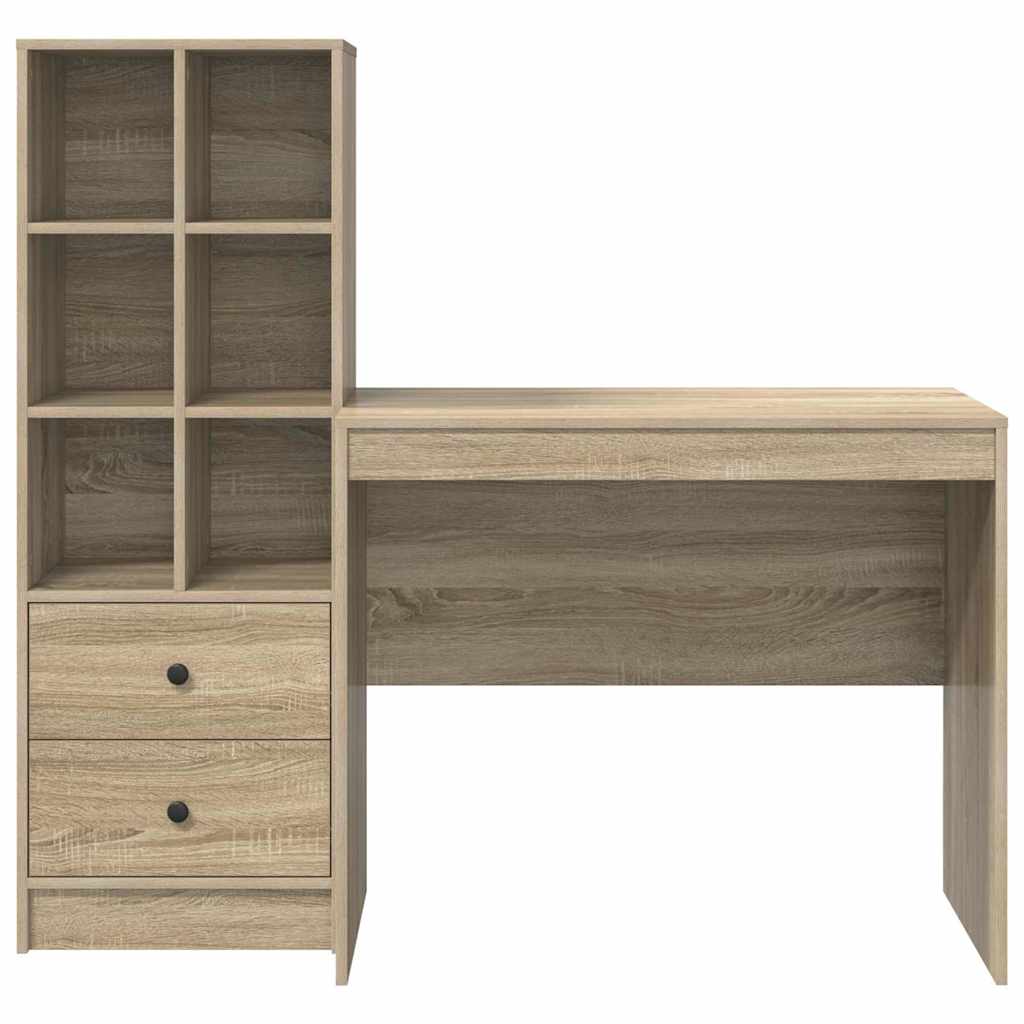 Bureau avec rangement 2 pcs Chêne Sonoma 90 x 50 x 76 cm - XIOS
