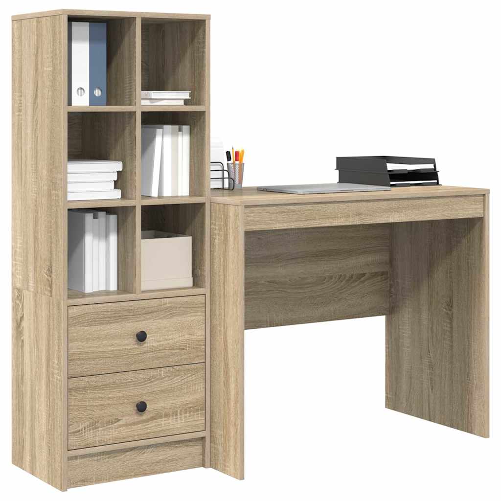 Bureau avec rangement 2 pcs Chêne Sonoma 90 x 50 x 76 cm - XIOS