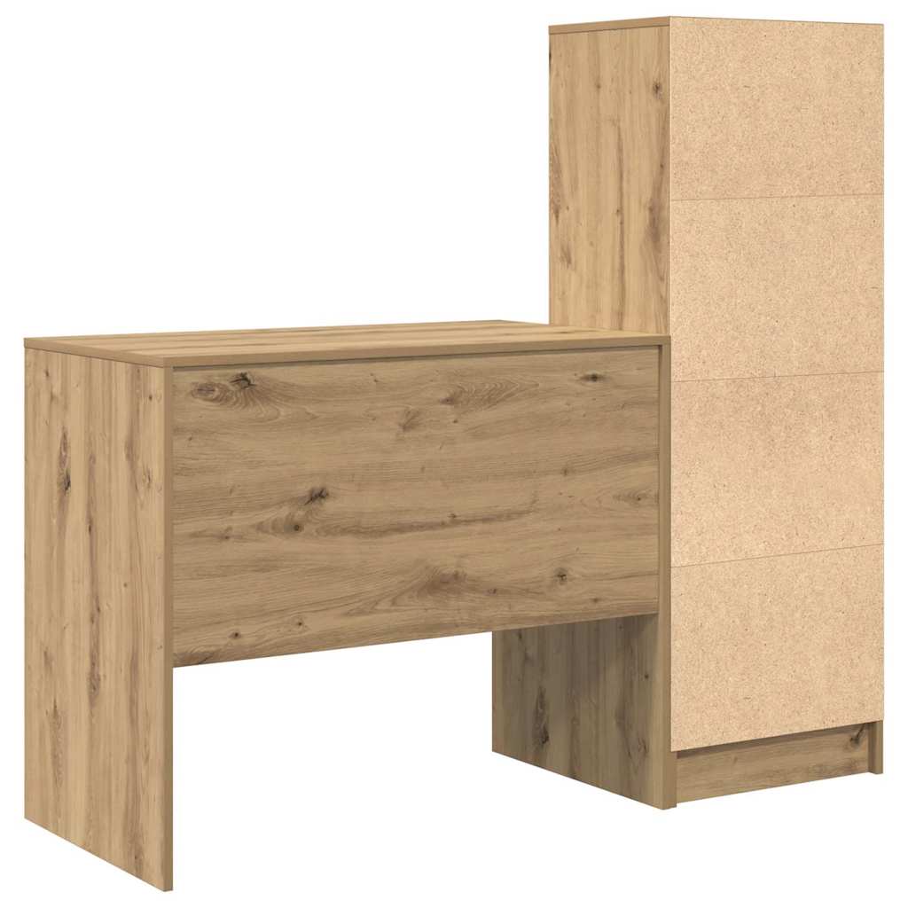 Bureau avec rangement 2 pcs chêne artisanal 90 x 50 x 76 cm - XIOS