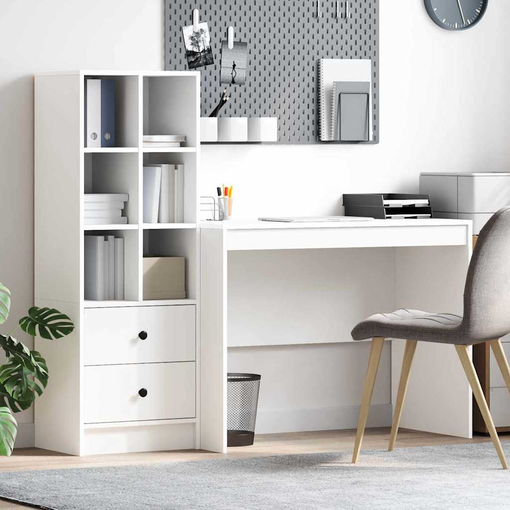 Bureau avec rangement avec tiroir 2 pcs Blanc 100 x 50 x 76 cm - XIOS