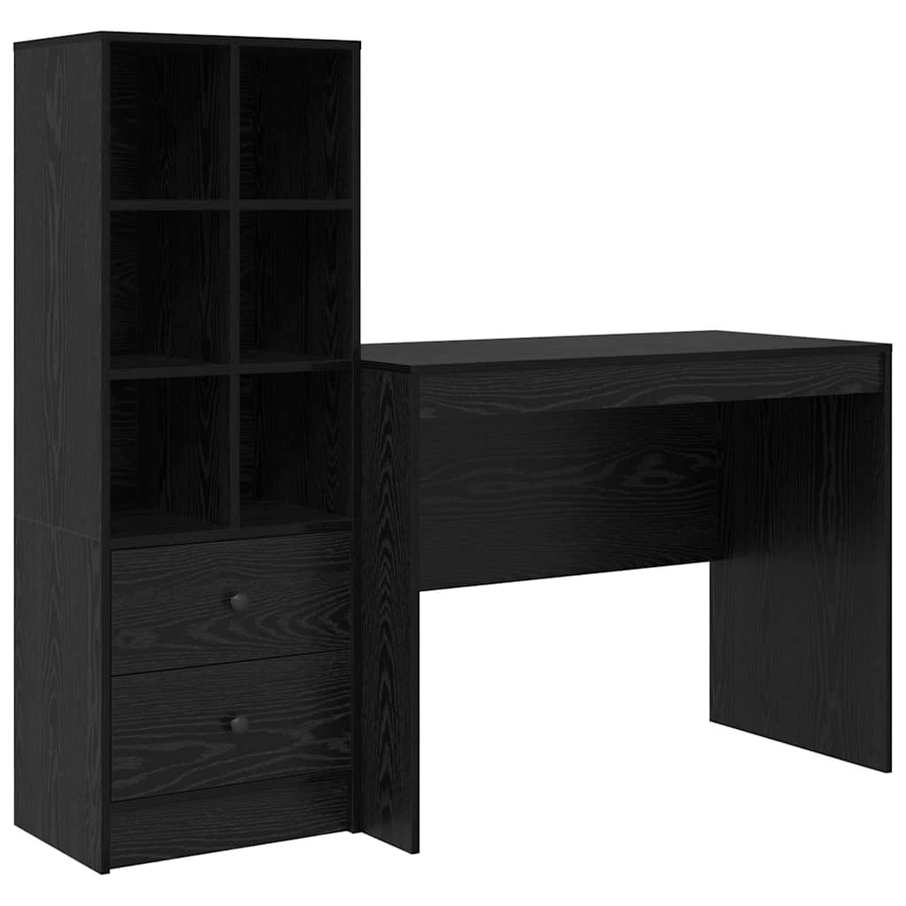 Bureau avec rangement 2 pcs Chêne noir 100 x 50 x 76 cm - XIOS