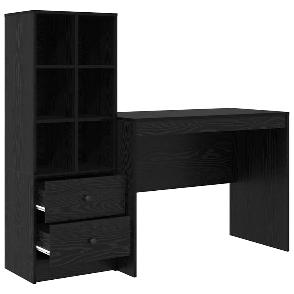 Bureau avec rangement 2 pcs Chêne noir 100 x 50 x 76 cm - XIOS