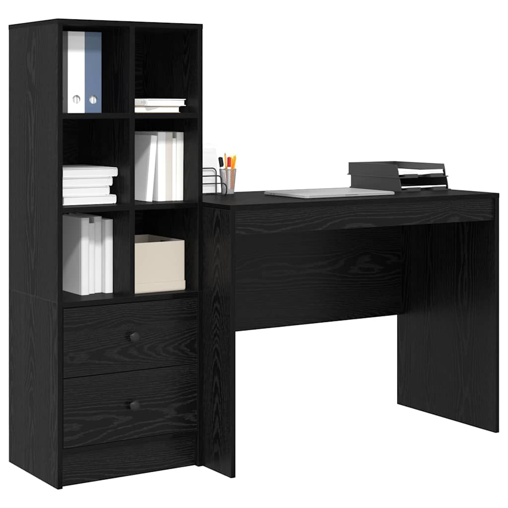 Bureau avec rangement 2 pcs Chêne noir 100 x 50 x 76 cm - XIOS