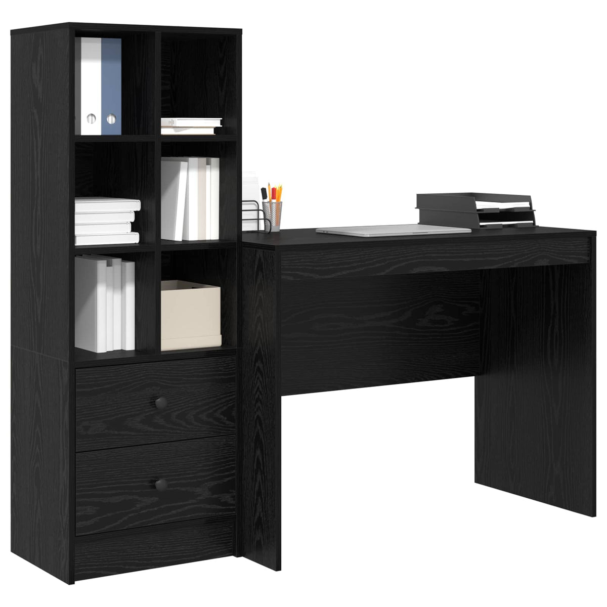 Bureau Chêne noir 145.5 x 50 x 127 cm 2 pc