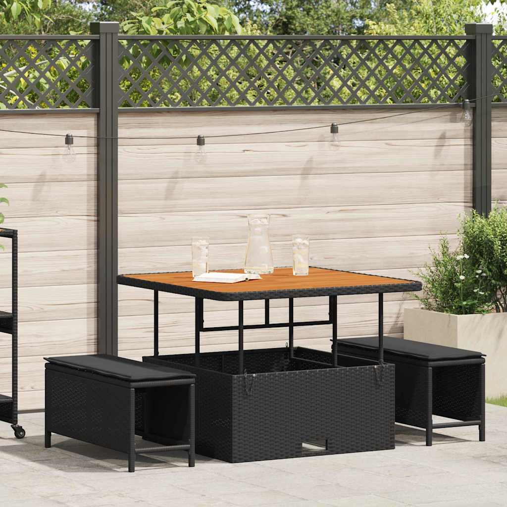 Ensemble de salle à manger pour jardin Noir polyrotin - XIOS