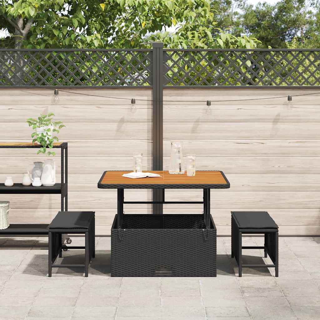 Ensemble de salle à manger pour jardin Noir polyrotin - XIOS