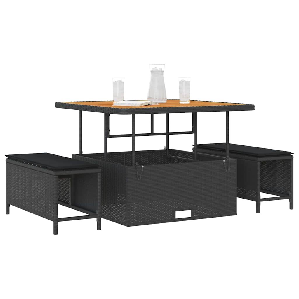 Ensemble de salle à manger pour jardin Noir polyrotin - XIOS