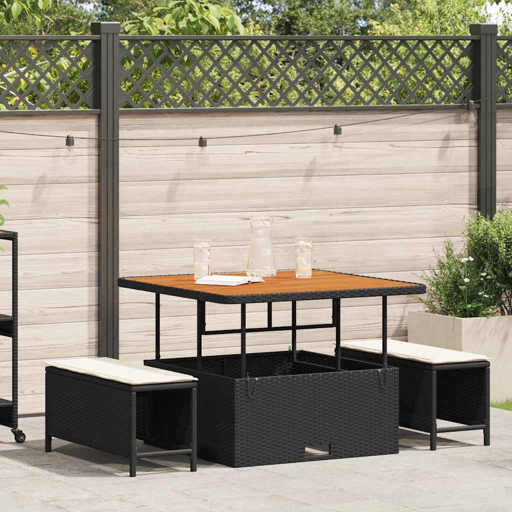 Ensemble de salle à manger pour jardin Noir polyrotin - XIOS