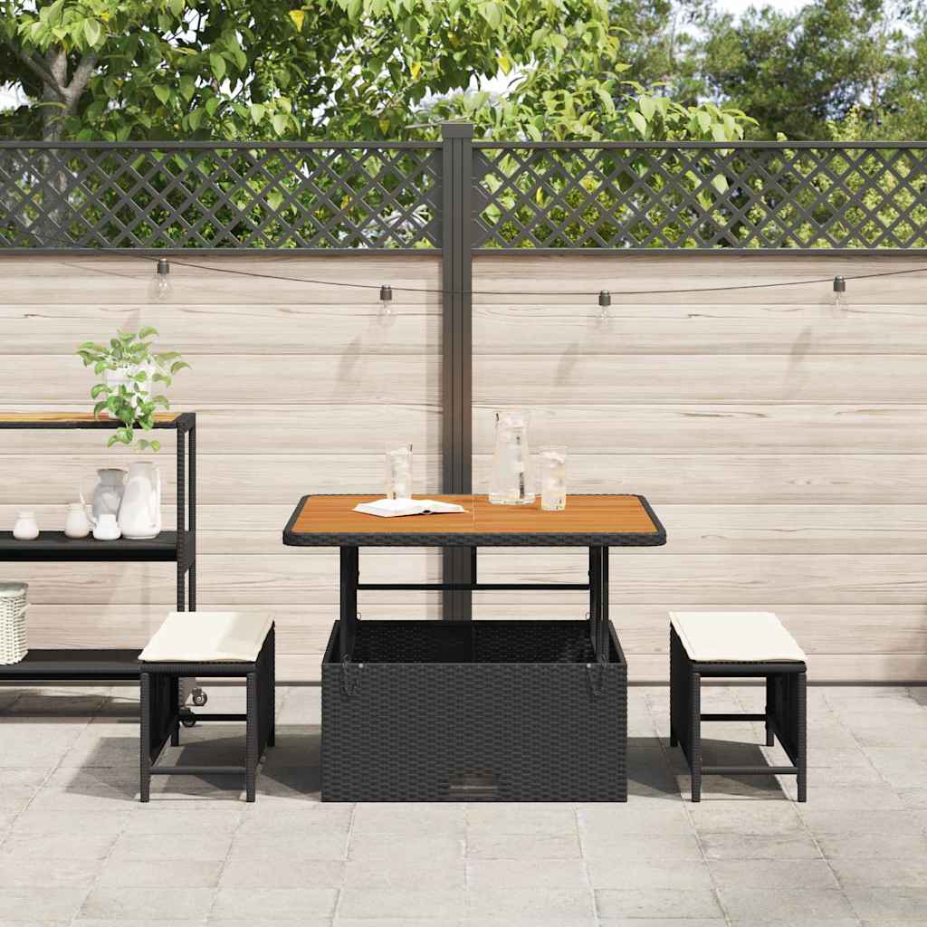 Ensemble de salle à manger pour jardin Noir polyrotin - XIOS
