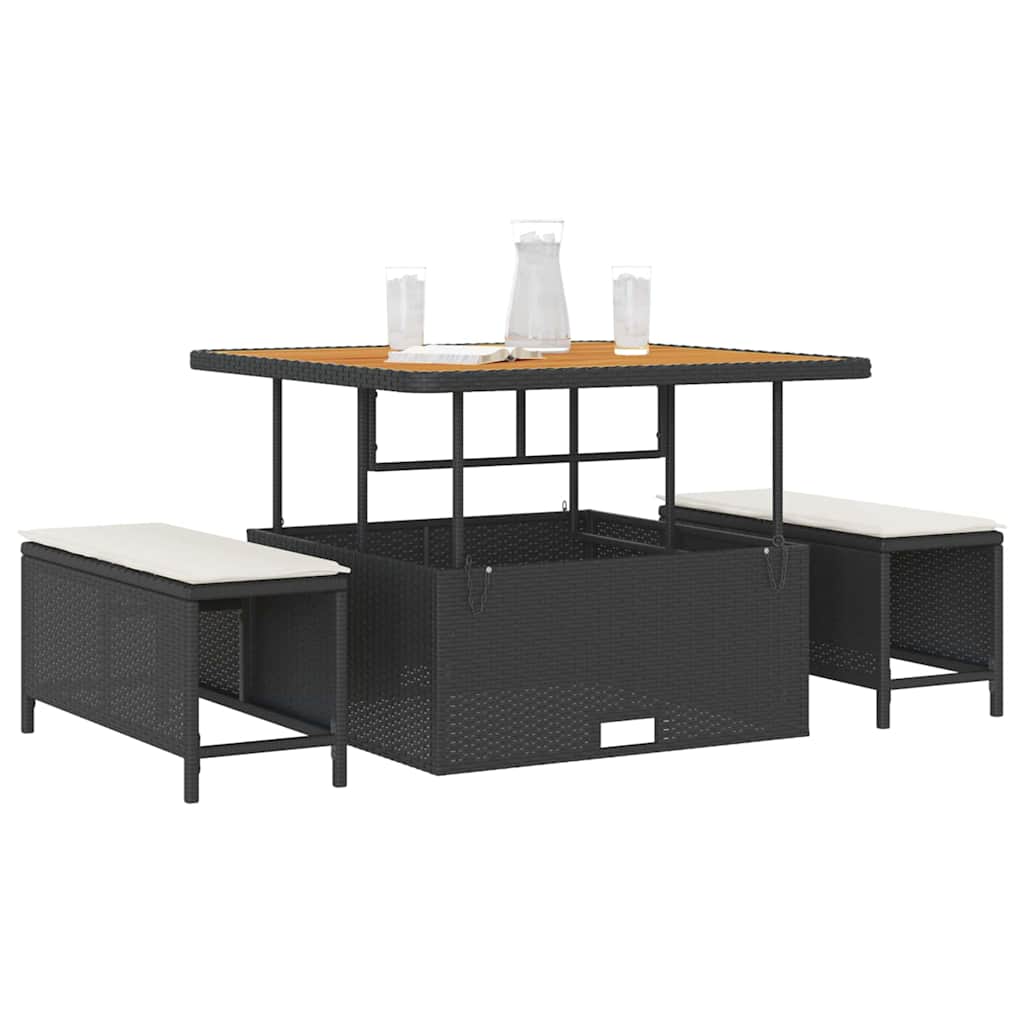 Ensemble de salle à manger pour jardin Noir polyrotin - XIOS