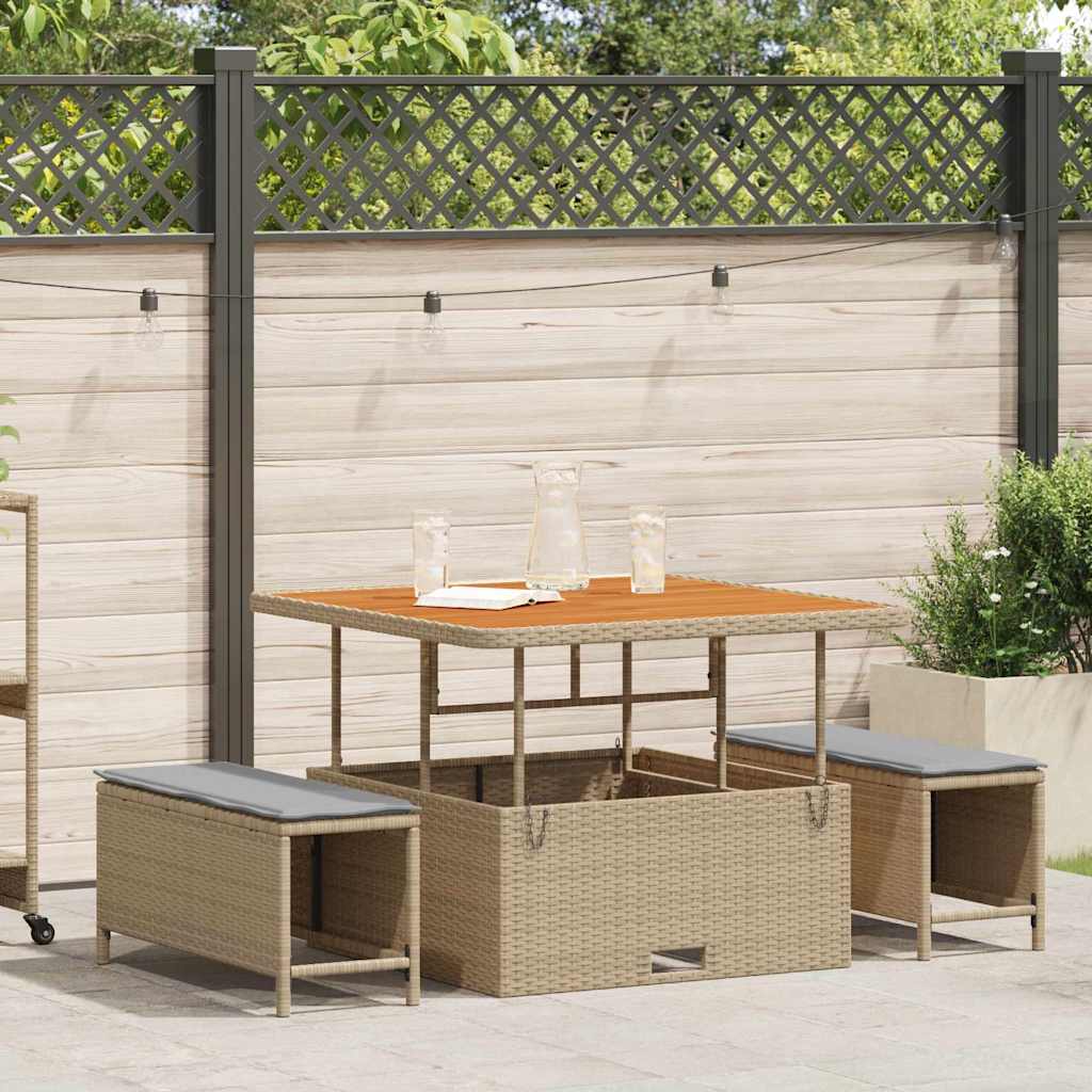 Ensemble de salle à manger pour jardin Beige polyrotin - XIOS