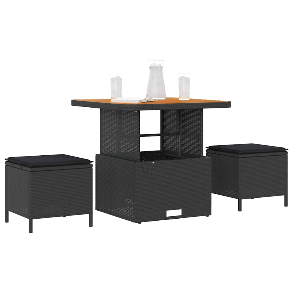 Ensemble de salle à manger pour jardin Noir polyrotin - XIOS