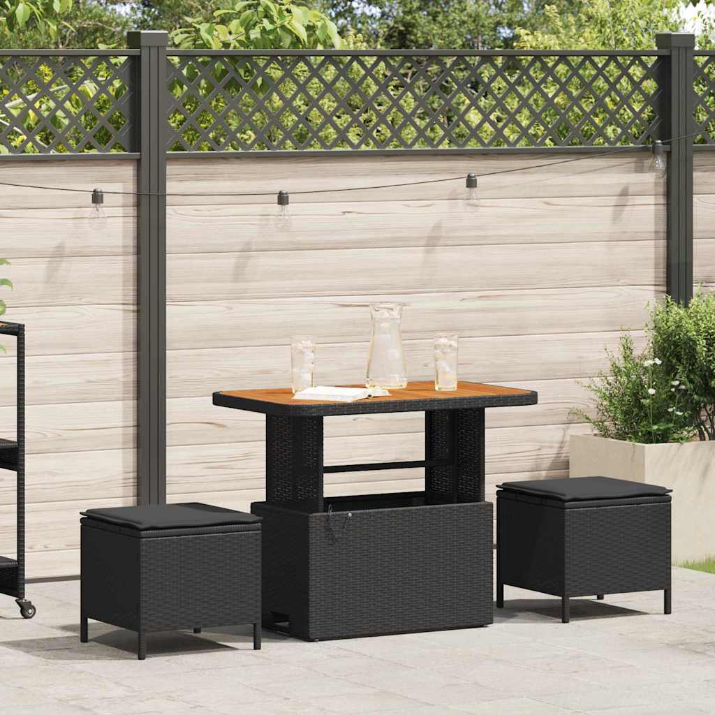 Ensemble de salle à manger pour jardin Noir polyrotin - XIOS