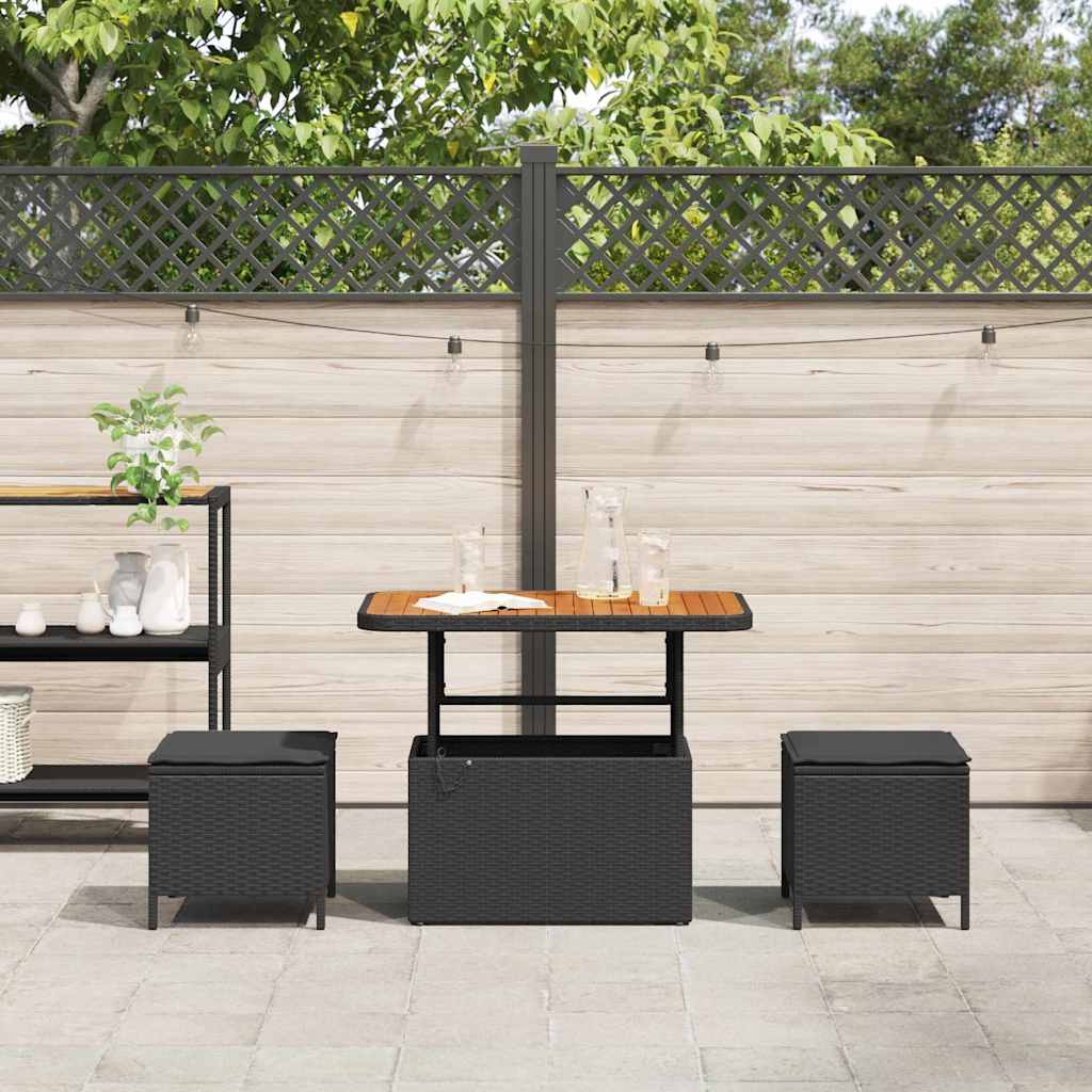 Ensemble de salle à manger pour jardin Noir polyrotin - XIOS