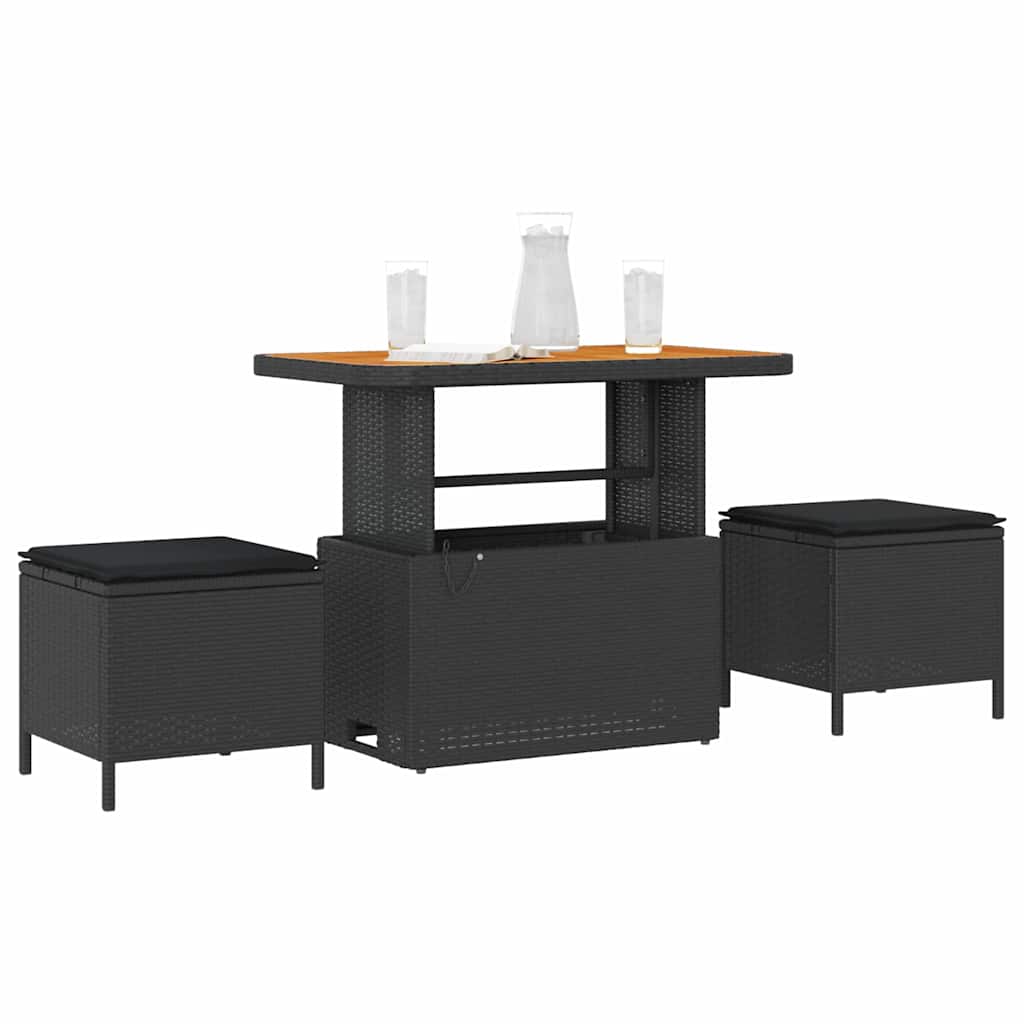 Ensemble de salle à manger pour jardin Noir polyrotin - XIOS