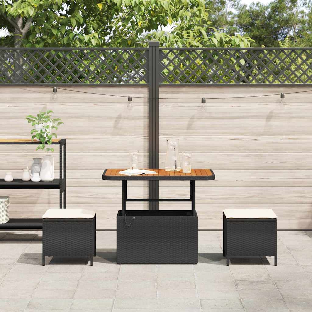 Ensemble de salle à manger pour jardin Noir polyrotin - XIOS