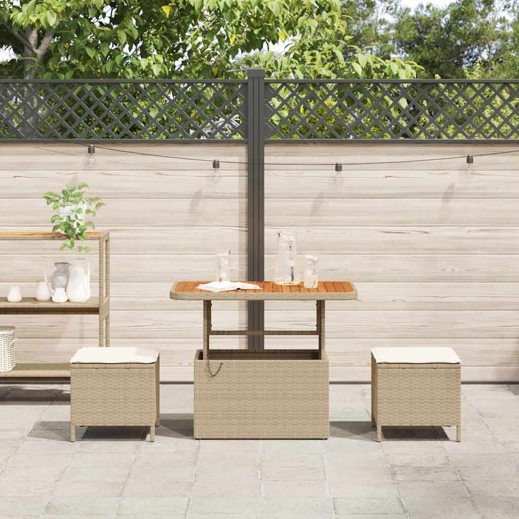 Ensemble de salle à manger pour jardin Beige polyrotin - XIOS
