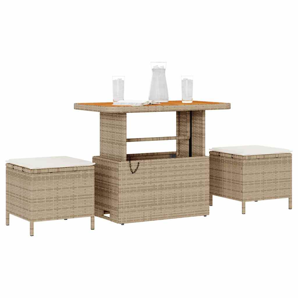 Ensemble de salle à manger pour jardin Beige polyrotin - XIOS