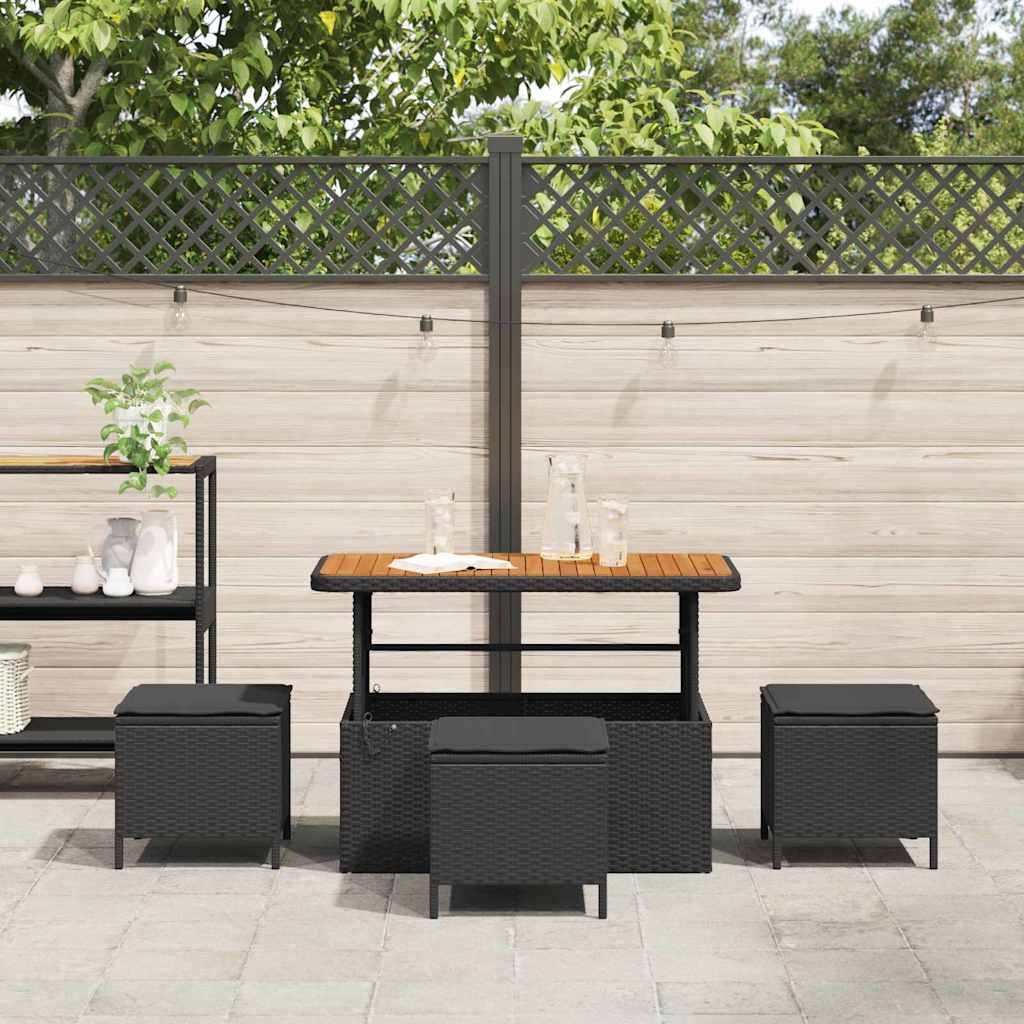 Ensemble de salle à manger pour jardin Noir polyrotin - XIOS