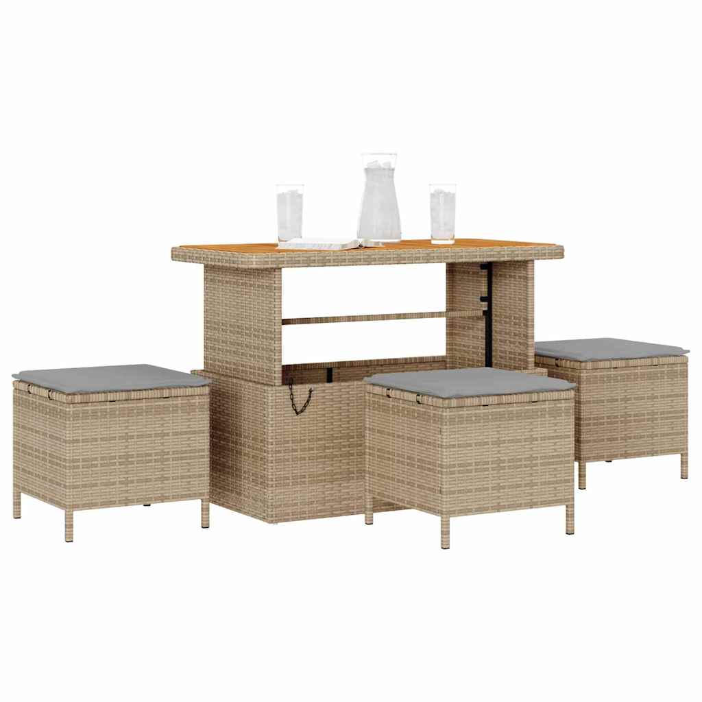 Ensemble de salle à manger pour jardin Beige polyrotin - XIOS