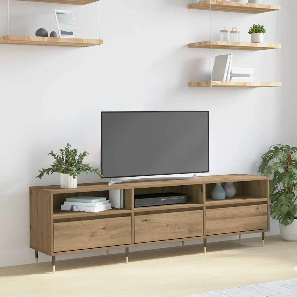 Meuble TV Chêne artisanal 150 x 30 x 45 cm Bois d'ingénierie