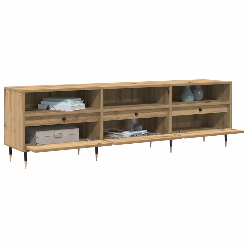 Meuble TV Chêne artisanal 150 x 30 x 45 cm Bois d'ingénierie - XIOS