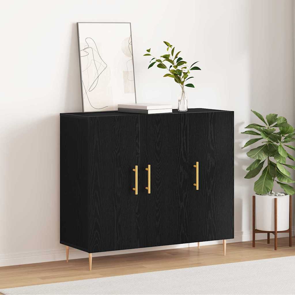 Buffet Chêne noir 90 x 34 x 80 cm Bois d'ingénierie - XIOS