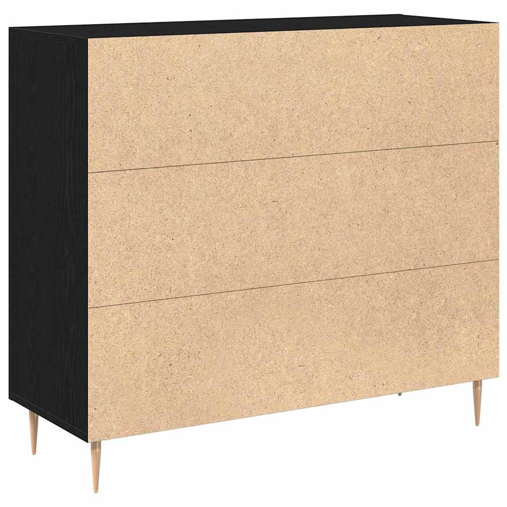 Buffet Chêne noir 90 x 34 x 80 cm Bois d'ingénierie - XIOS