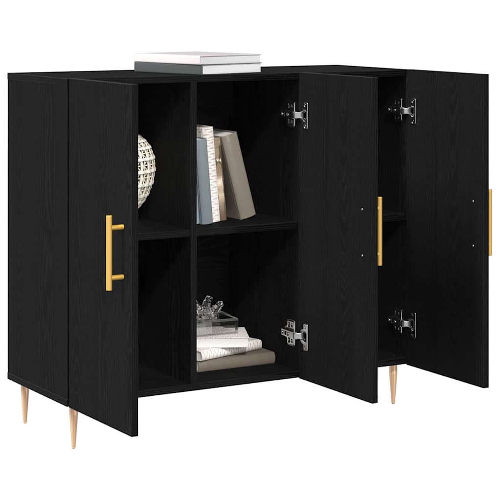 Buffet Chêne noir 90 x 34 x 80 cm Bois d'ingénierie - XIOS