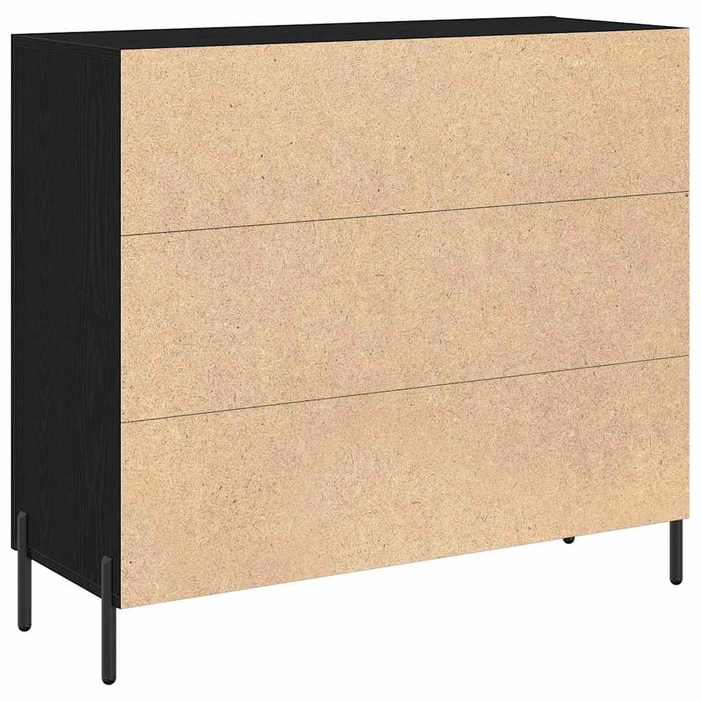 Buffet Chêne noir 90 x 34 x 80 cm Bois d'ingénierie - XIOS