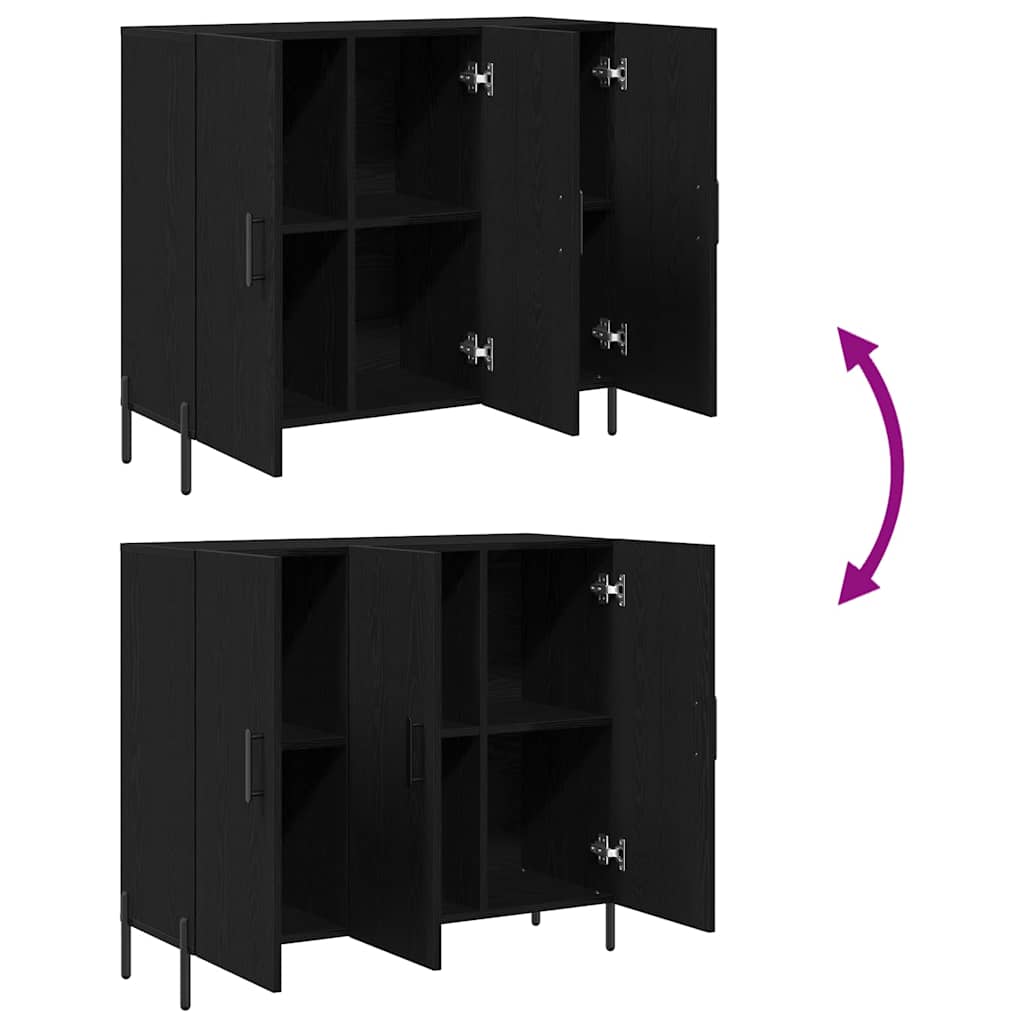 Buffet Chêne noir 90 x 34 x 80 cm Bois d'ingénierie - XIOS