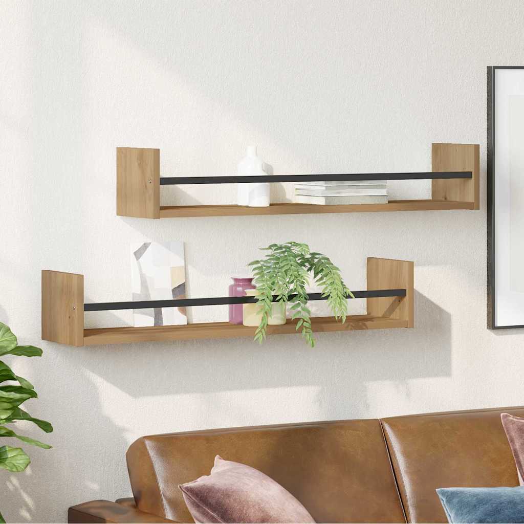 Étagère Murale 2 pcs chêne artisanal 80 x 16 x 14 cm - XIOS