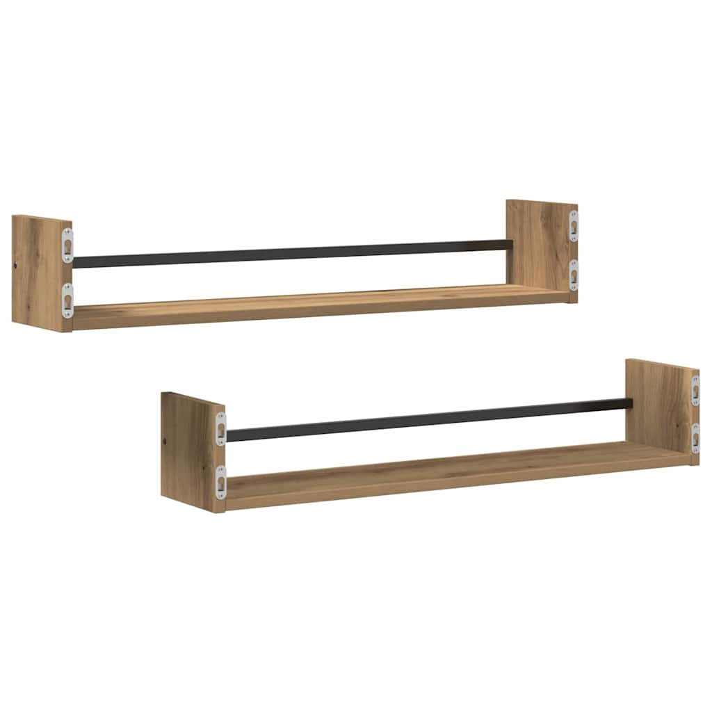Étagère Murale 2 pcs chêne artisanal 80 x 16 x 14 cm - XIOS
