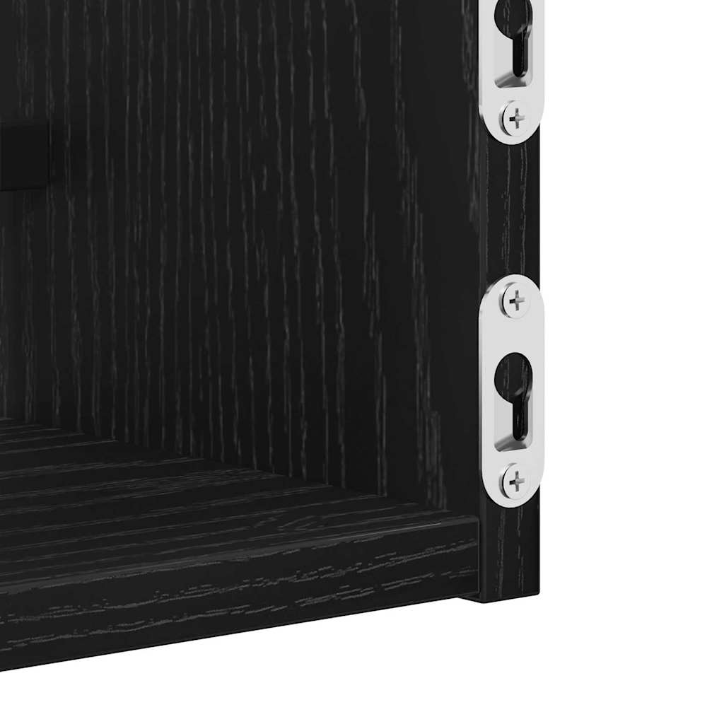 Étagère Murale avec étagère 2 pcs Chêne noir 80 x 16 x 14 cm - XIOS